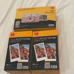 Kodak Mini Shot 2 Retro Instant Camera - White and Pink